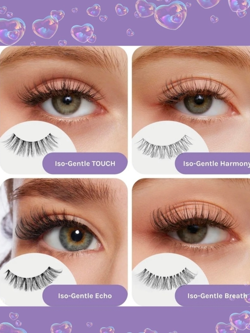 2 Sets Of ISOPIA False Eyelashes, Ultra Soft Clear Band Lashes Wispy, Reusable